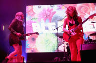 <p>Jessica Carter Clavin and Jennifer Francis Clavin of Bleached perform onstage during the 2017 Panorama Music Festival at Randall’s Island on July 29, 2017 in New York City. (Photo by Monica Schipper/Getty Images for Panorama) </p>