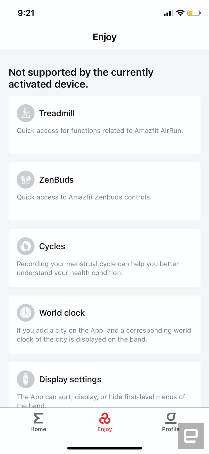 Screenshots of the Zepp app.