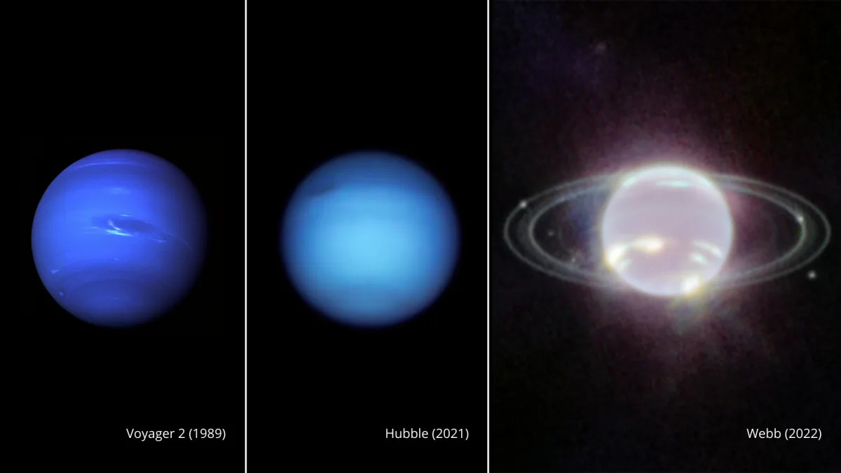 Neptune and rings shine in photos from new space telescope