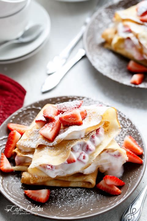 Strawberries and Cream Crepes