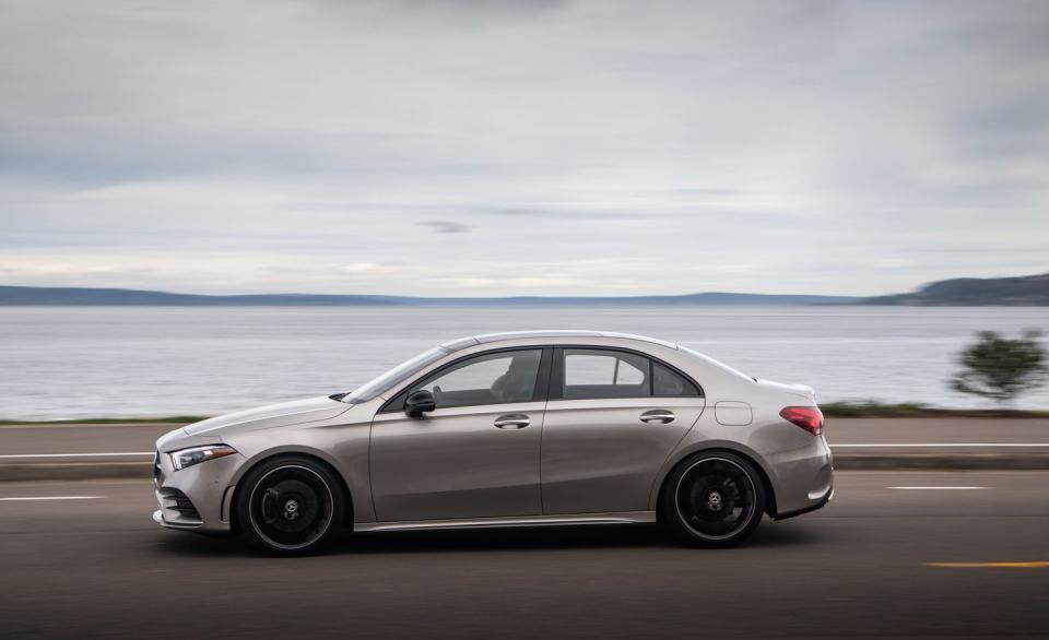 <p>At just more than 179 inches long, the A-class is some three inches shorter than that "four-door coupe," as Mercedes insists on describing it, and yet the packaging is far superior.</p>