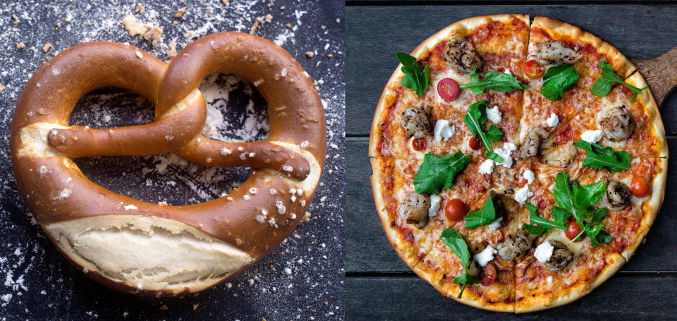 Breze und Pizza - passt das zusammen? Jetzt schon (Symbolbilder: Getty Images)