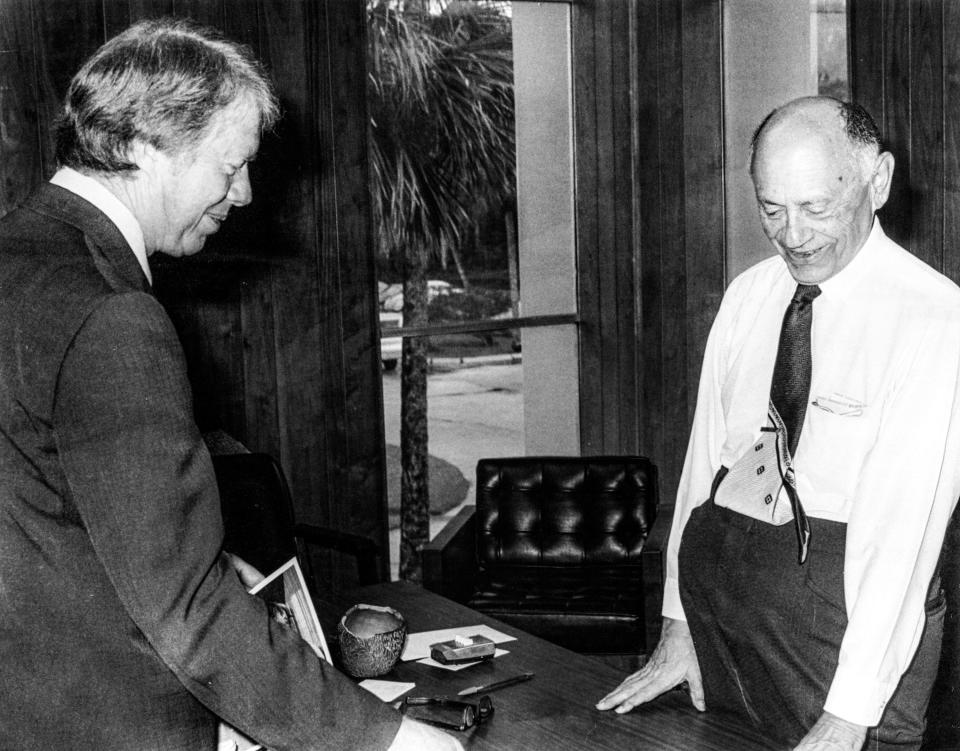Jimmy Carter meeting with News-Journal editor and pulisher Herbert Davidson, Oct. 29, 1975.