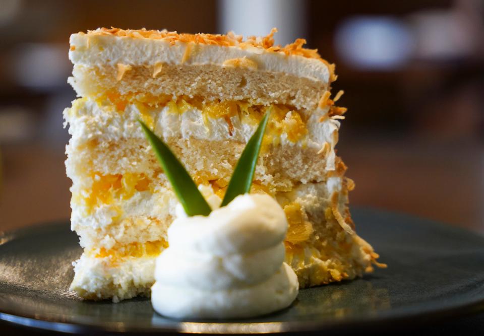 Piña colada cake is an original dessert at Tommy Bahama Restaurant & Bar. It continues to rank as a best-seller.