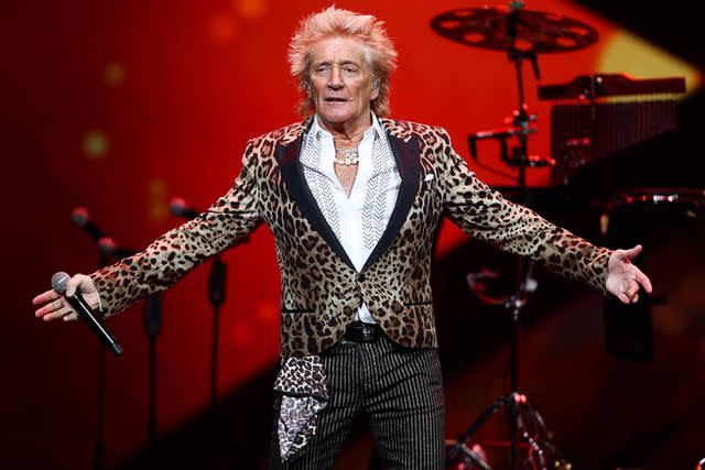 <p>Don Arnold/WireImage</p> Rod Stewart performing in Australia in March.