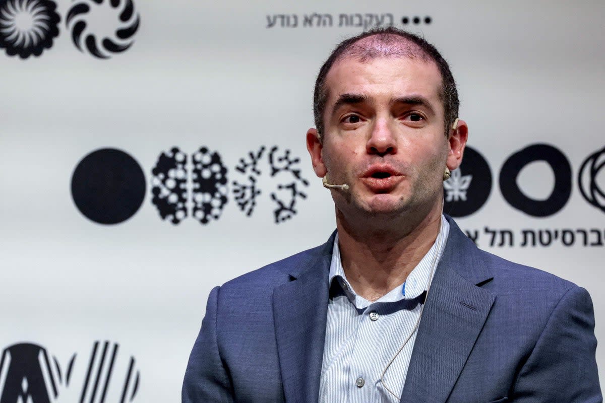 Ilya Sutskever,  co-founder and Chief Scientist of OpenAI, speaks at Tel Aviv University in Tel Aviv on 5 June, 2023 (AFP via Getty Images)