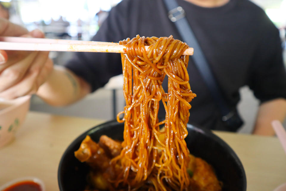 red sea yong tau foo - egg noodles closeup