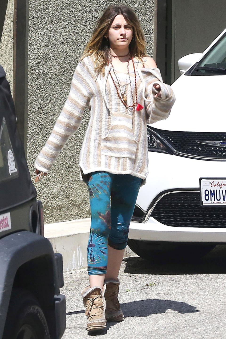 <p>Paris Jackson steps out in a laid-back ensemble on Saturday in L.A.</p>