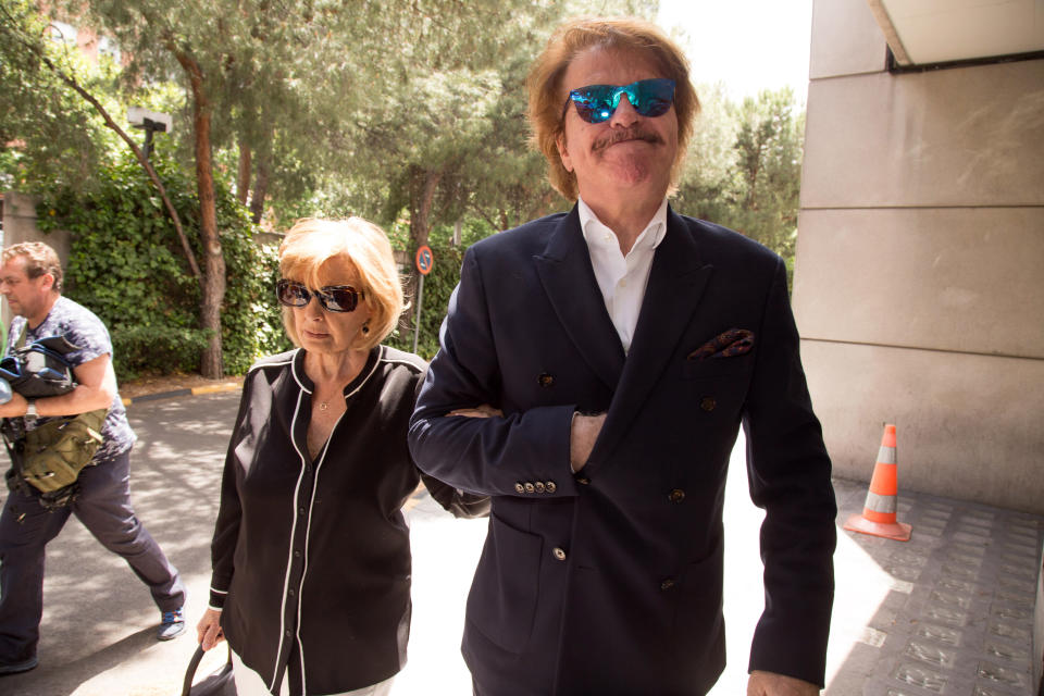 MADRID, SPAIN - JUNE 07: Edmundo Arrocet and Maria Teresa Campos attend Chicho Ibañez Serrador funeral chapel on June 07, 2019 in Madrid, Spain. (Photo by Europa Press Entertainment/Europa Press via Getty Images)