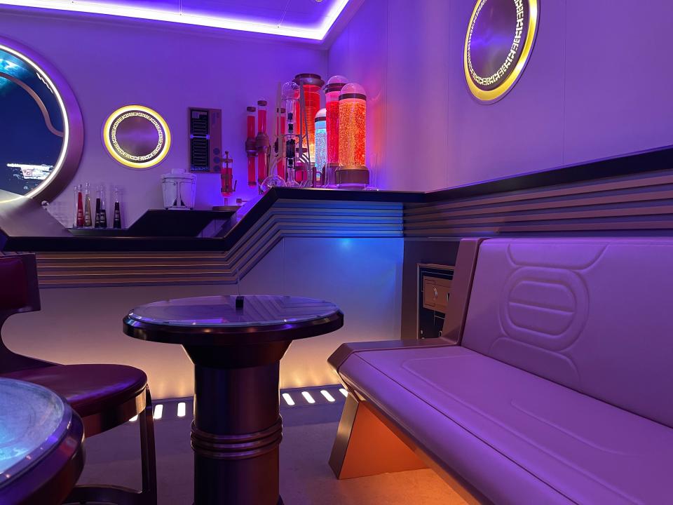 seating at star wars hyperspace lounge on disney wish cruise