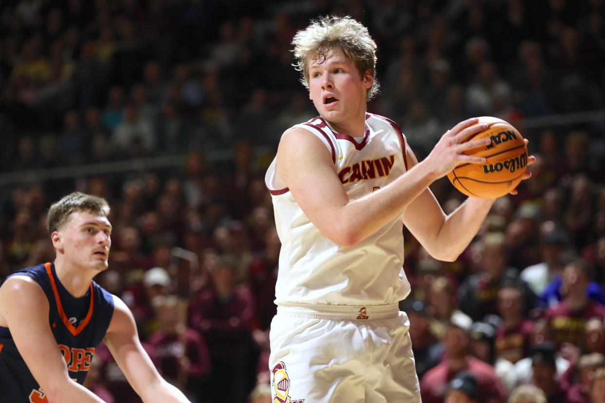 The Hope and Calvin men's basketball teams competed in The Rivalry on Wednesday, Jan. 17, 2024, at Van Noord Arena.