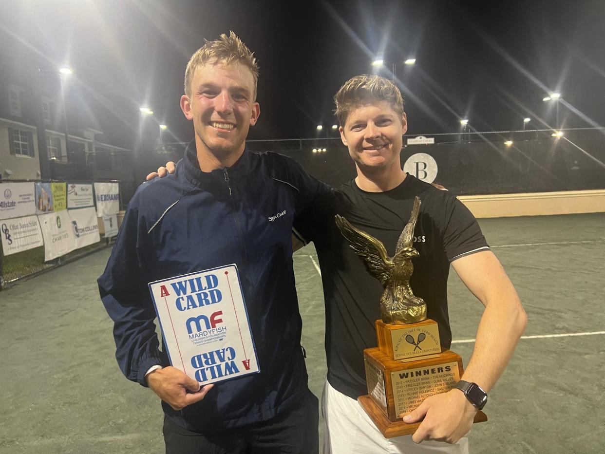 Christian Docter of Sea Oaks Beach & Tennis Club (left) and James van Deinse of Vero Beach Tennis & Fitness Club will play in the doubles tournament at the 2024 Mardy Fish Children’s Foundation Tennis Championships Tuesday at the Vero Beach Tennis & Fitness Club.