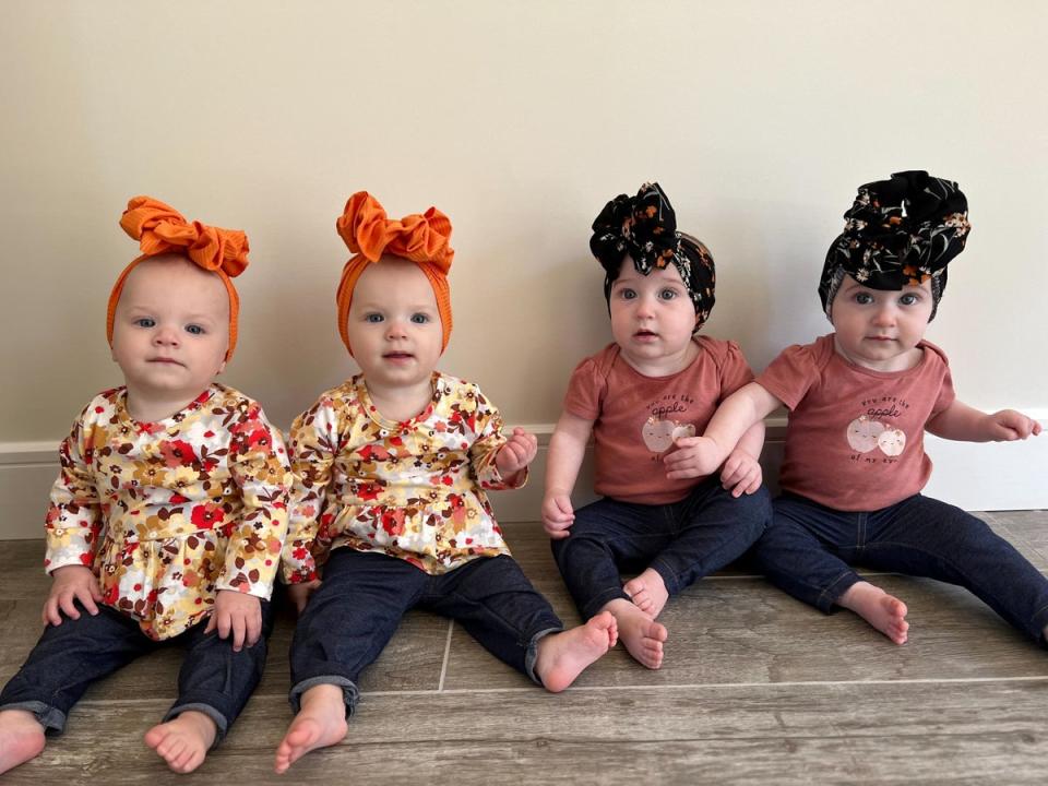 Two sets of twins Lilah Josie and Lennon and Parker (Megan O'Brien / SWNS)