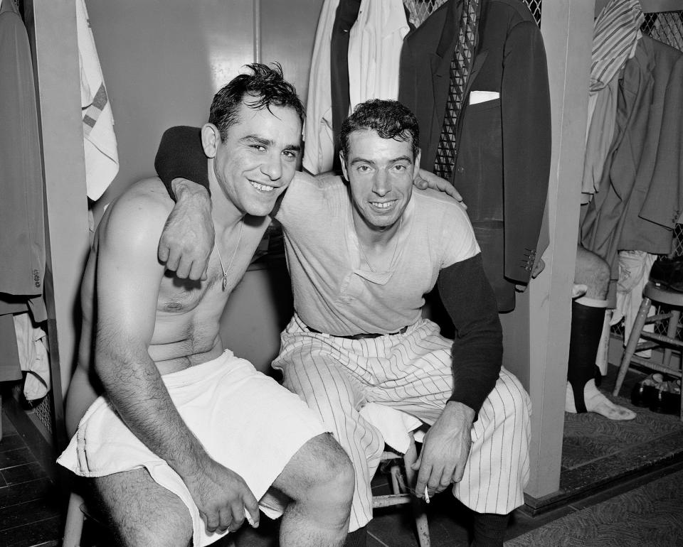 Yogi Berra and Yankees teammate Joe DiMaggio