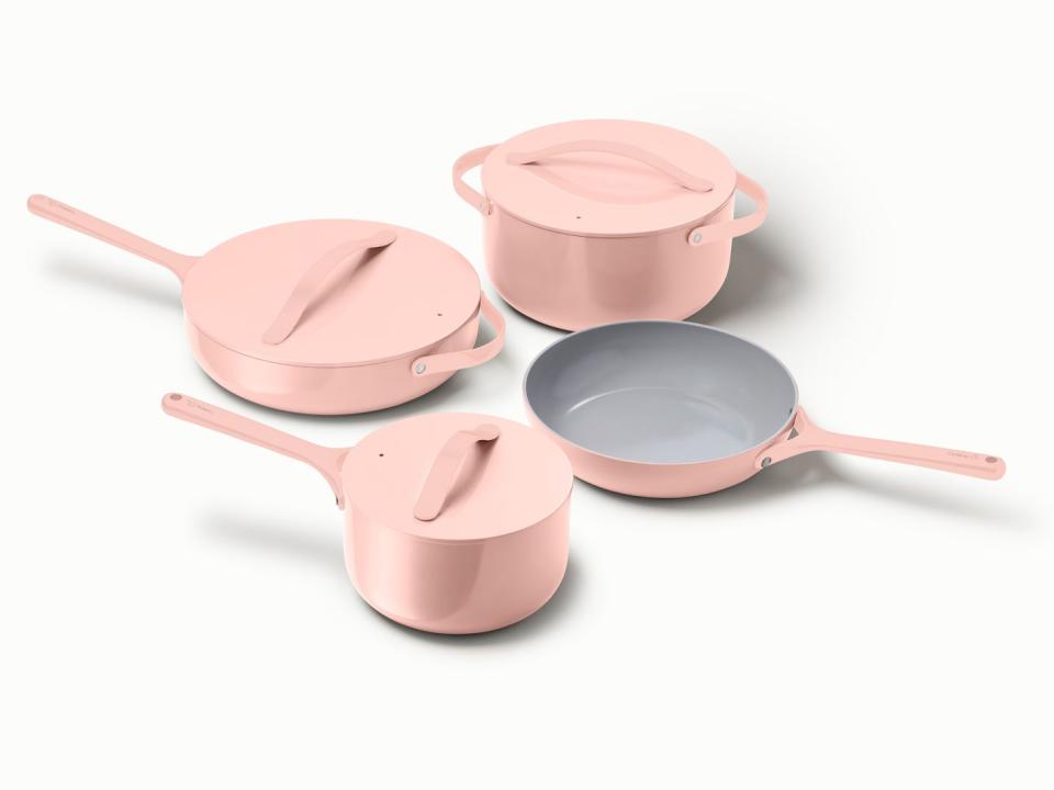 <p><a href="https://go.redirectingat.com?id=74968X1596630&url=https%3A%2F%2Fwww.carawayhome.com%2Fproducts%2Fcookware-sets%3Fcolor%3Dblush&sref=https%3A%2F%2F" rel="nofollow noopener" target="_blank" data-ylk="slk:Shop Now;elm:context_link;itc:0;sec:content-canvas" class="link ">Shop Now</a></p><p>Cookware Set</p><p>carawayhome.com</p><p>$420.75</p>