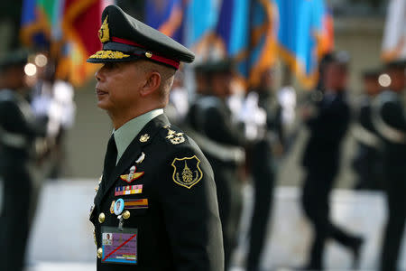 Thailand's new Royal Army Chief General Apirat Kongsompong participates in the handover ceremony for the new Royal Thai Army Chief at the Thai Army headquarters in Bangkok, Thailand, September 28, 2018. REUTERS/Athit Perawongmetha