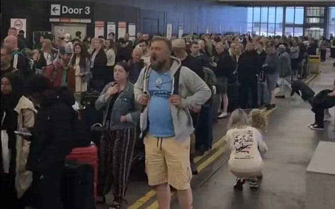 Travellers faced huge delays as flights were scrapped at Manchester Airport