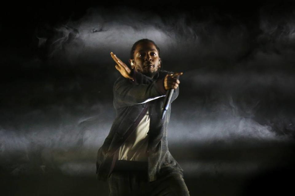 Kendrick Lamar performs during the second day of the Rolling Loud Festival in downtown Miami on Saturday, May 6, 2017.