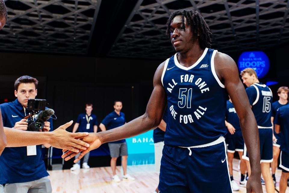 Kachi Nzeh (51) was the only freshman starter for Xavier in the Baha Mar Hoops Summer League.