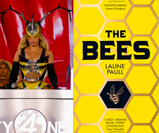 Beyoncé pays homage to the Beyhive in custom Mugler that recalls the cover of Laline Paull's "The Bees."