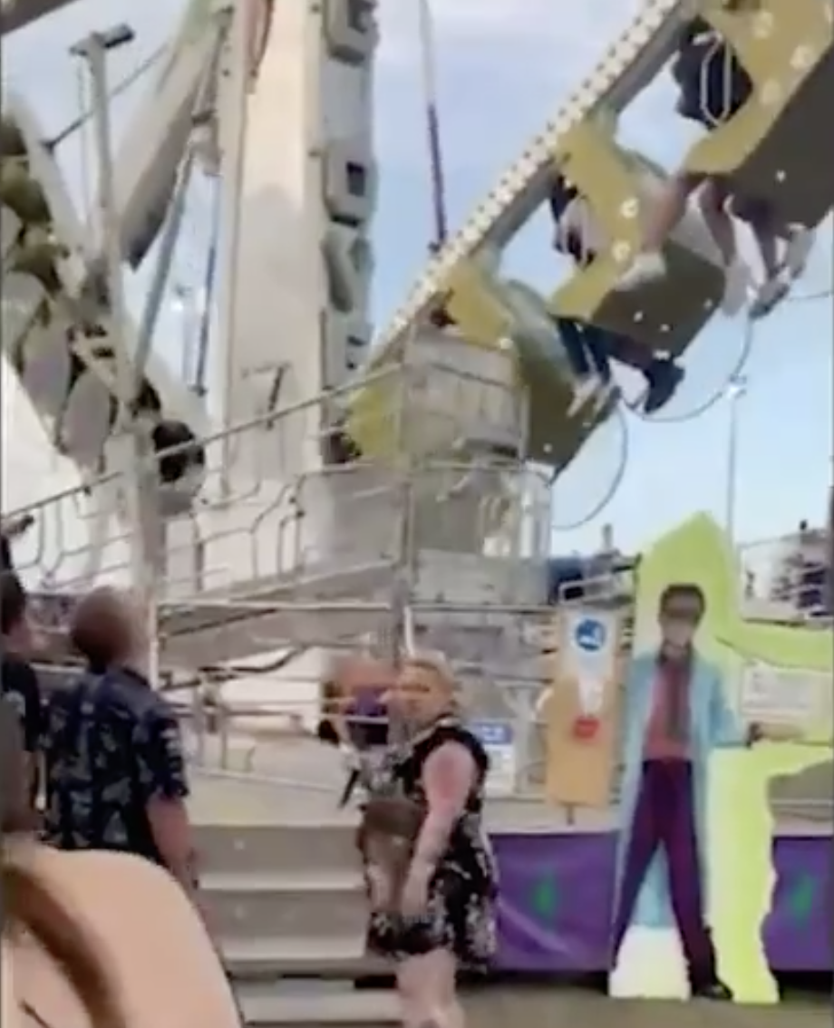 The ride had only just started when the woman begun to fall from her seat. Source: 9News