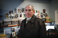 Funeral director Tom Cheeseman stands in his office during a long workday, Friday, April 3, 2020, in the Brooklyn borough of New York. “We took a sworn oath to protect the dead, this is what we do,” he said. “We’re the last responders. Our job is just as important as the first responders." (AP Photo/John Minchillo)