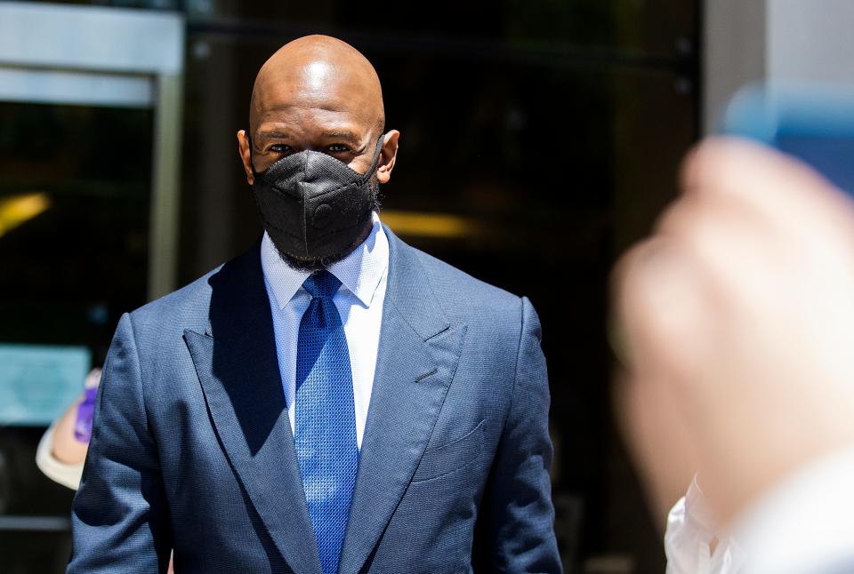 Andrew Gillum, former Tallahassee mayor and Democratic nominee for governor, exits the U.S. Courthouse in Tallahassee, Fla. on Wednesday, June 22, 2022 after pleading not-guilty to federal public corruption charges. Gillum was indicted Wednesday and allowed to surrender. 