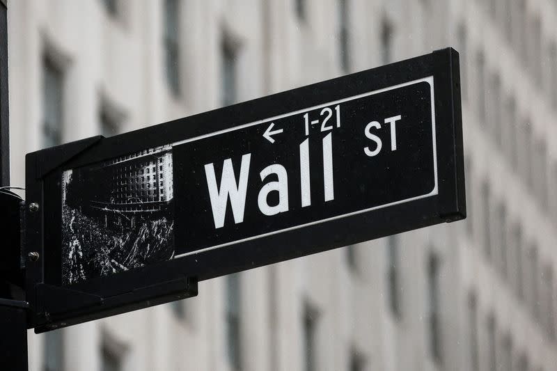 FILE PHOTO: A Wall St. sign is seen in New York