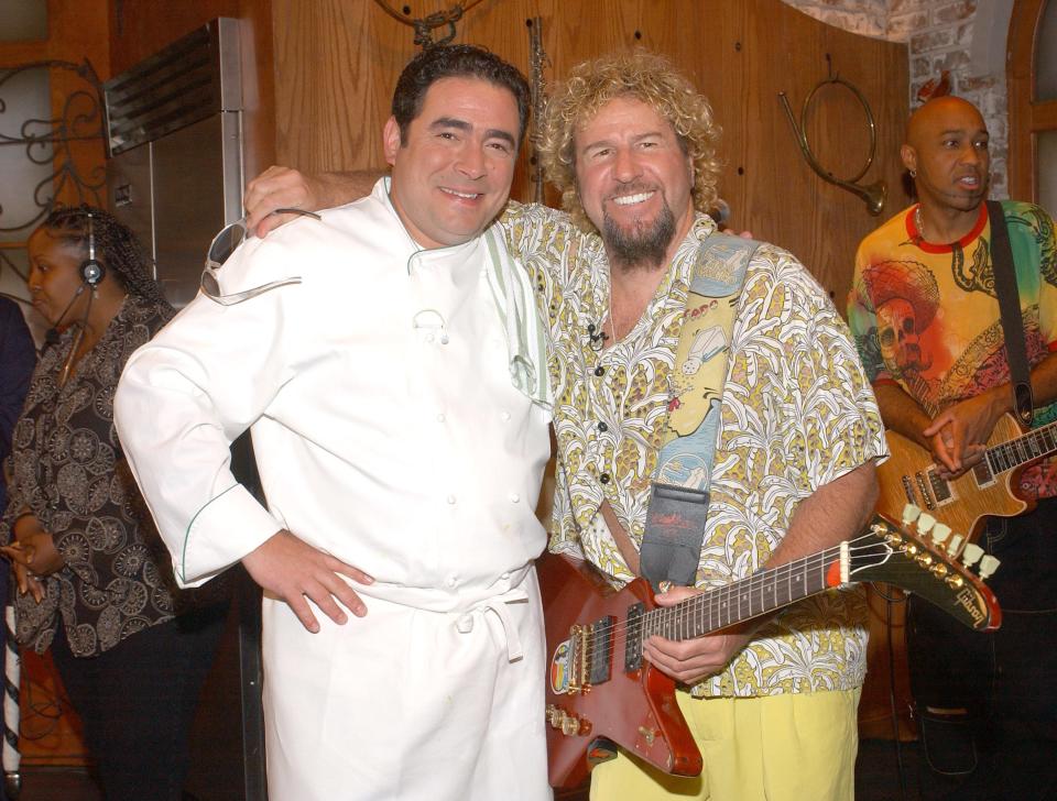 Emeril Lagasse with Sammy Hagar on "Emeril Live."