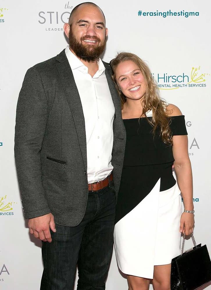 Travis Browne (L) and Ronda Rousey | Gabriel Olsen/WireImage