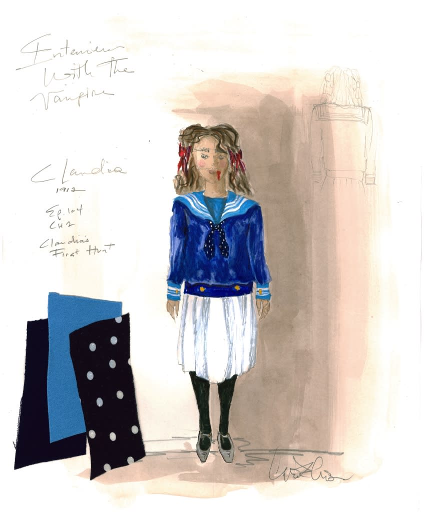 Claudia Textile Sketch - Interview with the Vampire _ Season 1, Gallery - Photo Credit: Carol Cutshall, Costume Designer, Anne Rice’s Interview with the Vampire/AMC