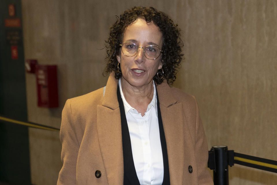 FILE - Attorney Susan Necheles arrives to criminal court, Oct. 31, 2022, in New York. (AP Photo/John Minchillo, File)