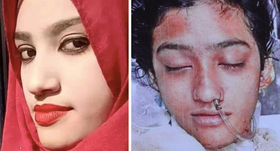 Student Nusrat Jahan Rafi was brutally murdered after she refused to withdraw her sexual harassment complaint. Source: BBC, family handout / Getty Images.