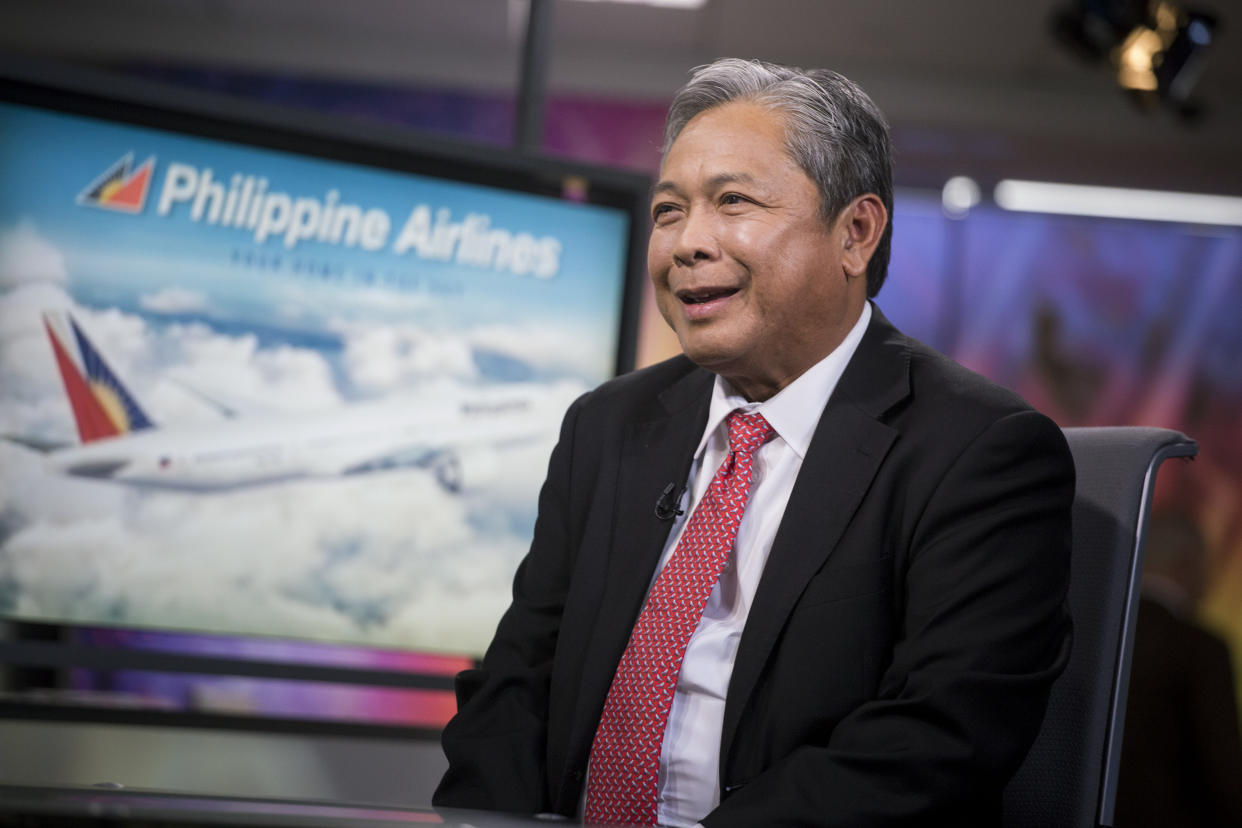 Jaime Bautista, president of Philippine Airlines Inc., speaks during an in New York, U.S. (Photo: Getty Images)