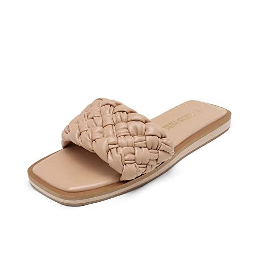 13) Square Open-Toe Slide Sandals