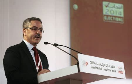 Chafik Sarsar, head of the Independent Election Commission (ISIE), addresses a news conference in Tunis November 25, 2014. REUTERS/Zoubeir Souissi