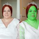 <div class="caption-credit"> Photo by: SWNS</div>Bride Heidi Bellas, 30, before and after her ogre makeover.