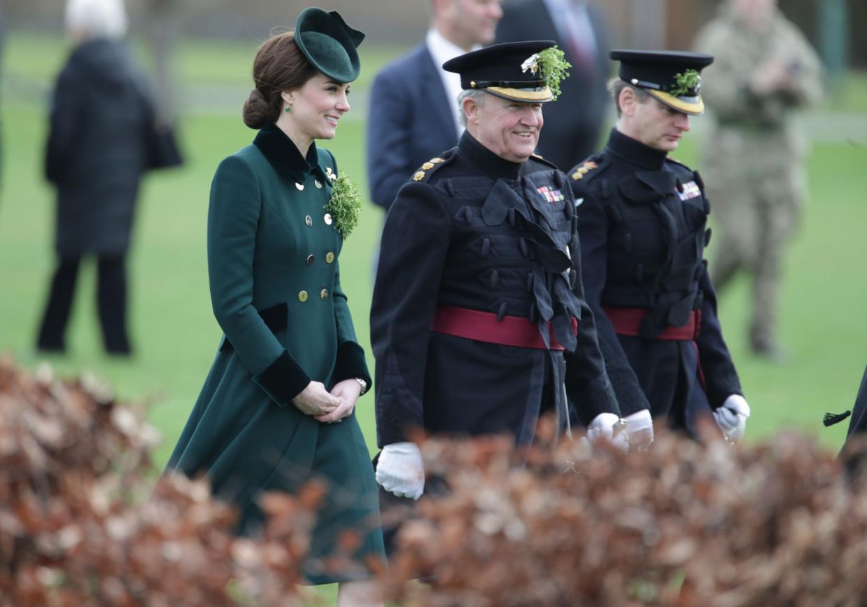 Kate Middleton Meeting the the 1st Battalion Irish Guards