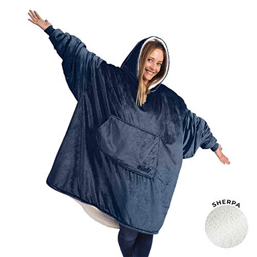 THE COMFY | The Original Oversized Wearable Sherpa Blanket, Seen On Shark Tank, One Size Fits All Blue (Amazon / Amazon)
