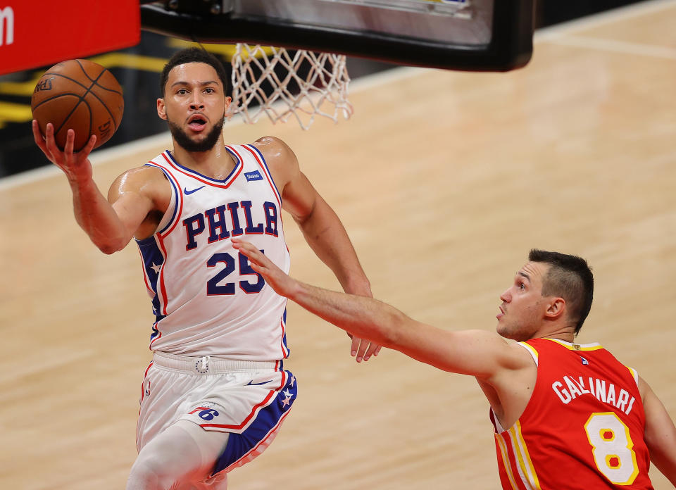 Ben Simmons and the Philadelphia 76ers had a step on the Atlanta Hawks all night. (Kevin C. Cox/Getty Images)