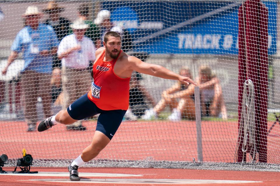 Aleks Hristov competes at the West Preliminary of the NCAA Championships in College Station