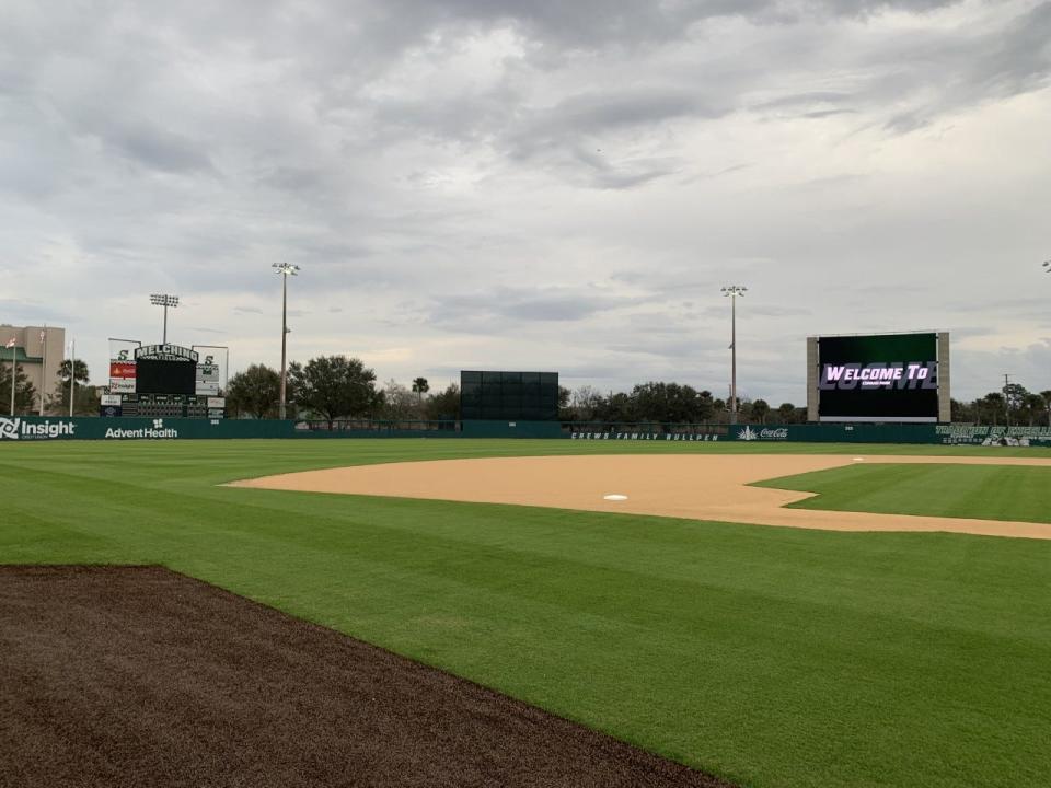 Stetson and the City of DeLand partnered to revamp the Melching Field playing surface, adding some synthetic turf, leveling the outfield and shortening the dimensions.