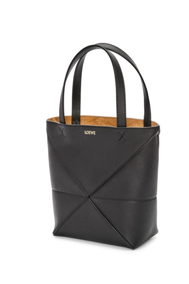 Large Puzzle Fold Tote in brushed suede Peanut - LOEWE