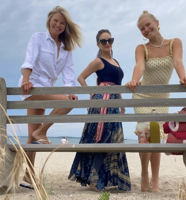 Christie Brinkley with daughters Alexa Joel and Sailor Brinkley-Cook on the beach