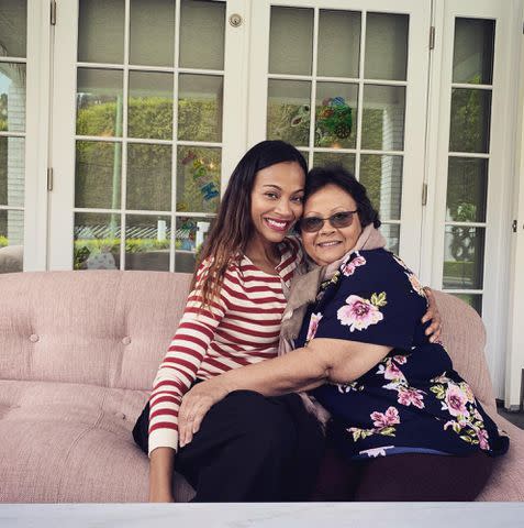 <p>Zoe Saldana Instagram</p> Zoe Saldana and her mom Asalia Nazario.