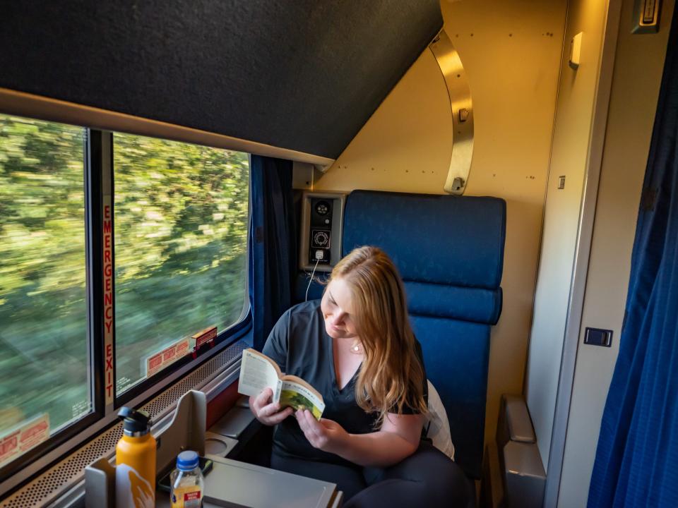 molly allen reading in her roomette