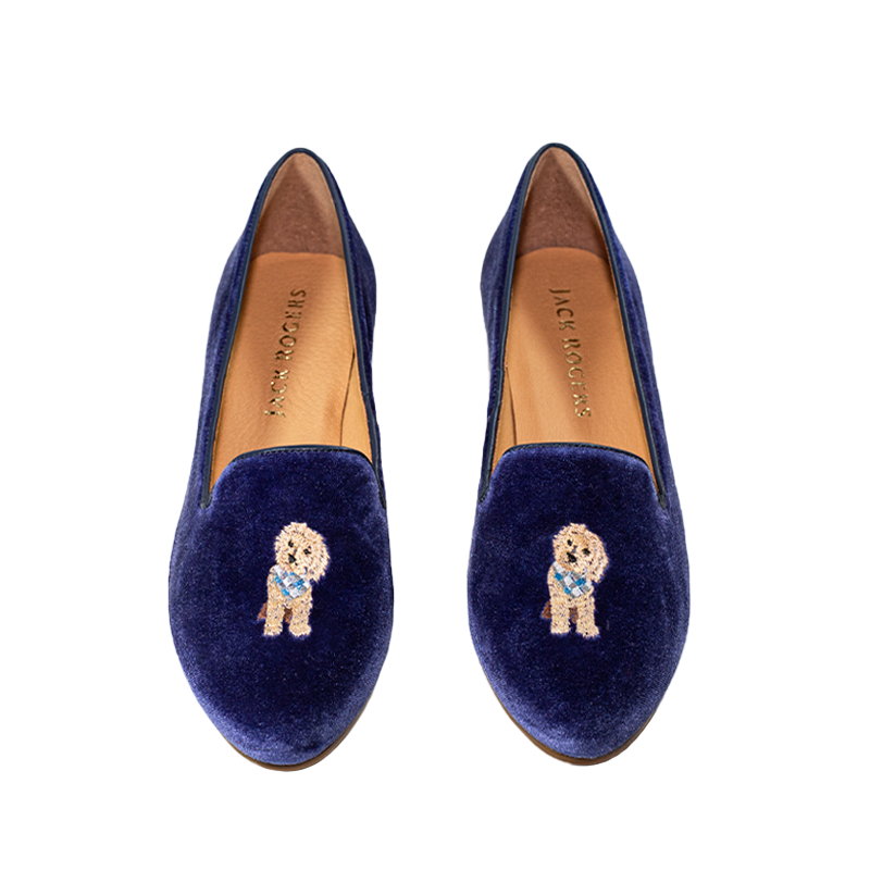 Embroidered Golden Doodle loafers