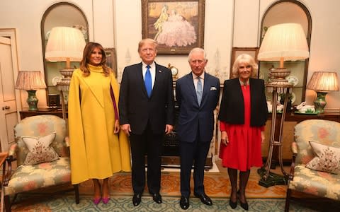 Prince Charles and the Duchess of Cornwall met Mr Trump and his wife Melania at Clarence House - Credit: Victoria Jones&nbsp;