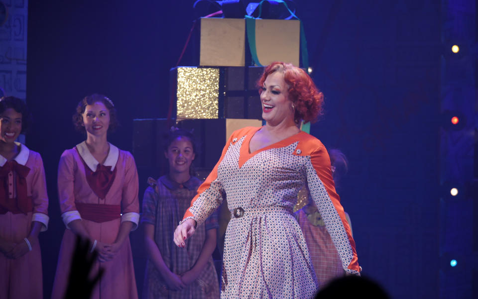 Craig Revel Horwood bows at the curtain call during the cast change press night performance of "Annie" at The Piccadilly Theatre on October 2, 2017 in London, England.  (Photo by David M. Benett/Dave Benett/Getty Images)