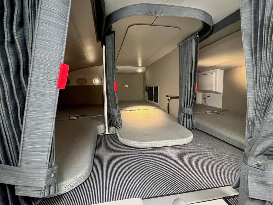 A350 flight attendant rest area.